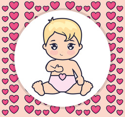 Sticker - cute and little baby love