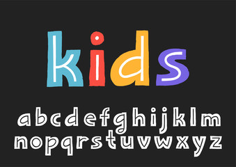Aufkleber - Vector lowercase display alphabet with textured border and the line inside the letters