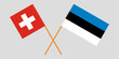Estonia and Switzerland. The Estonian and Swiss flags. Official proportion. Correct colors. Vector