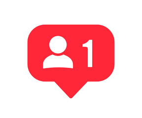 Poster - Follower notification icon. Social network 1 follower. Social media user icon. Stories user button sign – stock vector