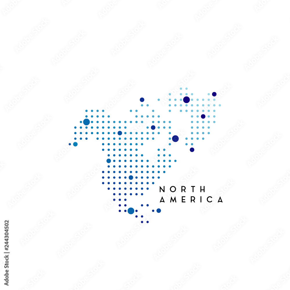 dotted North America map logo design inspiration Stock Vector | Adobe Stock