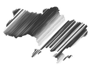 Poster - Shaded map of Ukraine. Vector illustration.