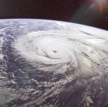 Giant Hurricane Seen From The Space. Elements Of This Image Furnished By NASA.
