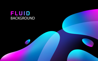 Fluid abstract background. Colorful liquid shape composition.