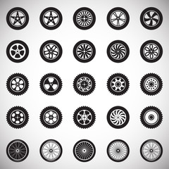Poster - Wheel icons set on white background for graphic and web design, Modern simple vector sign. Internet concept. Trendy symbol for website design web button or mobile app