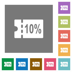 Poster - 10 percent discount coupon square flat icons