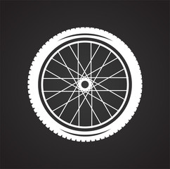 Poster - Wheel icon on black background for graphic and web design, Modern simple vector sign. Internet concept. Trendy symbol for website design web button or mobile app