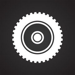 Poster - Wheel icon on black background for graphic and web design, Modern simple vector sign. Internet concept. Trendy symbol for website design web button or mobile app