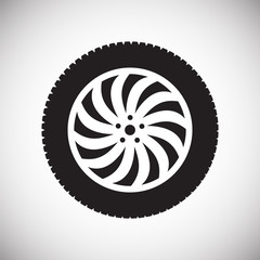Poster - Wheel icon on white background for graphic and web design, Modern simple vector sign. Internet concept. Trendy symbol for website design web button or mobile app
