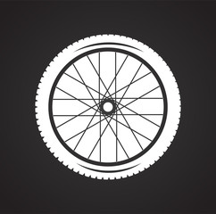 Poster - Wheel icon on black background for graphic and web design, Modern simple vector sign. Internet concept. Trendy symbol for website design web button or mobile app