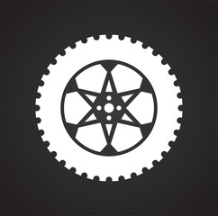 Poster - Wheel icon on black background for graphic and web design, Modern simple vector sign. Internet concept. Trendy symbol for website design web button or mobile app