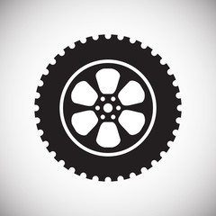 Poster - Wheel icon on white background for graphic and web design, Modern simple vector sign. Internet concept. Trendy symbol for website design web button or mobile app
