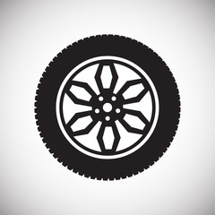Poster - Wheel icon on white background for graphic and web design, Modern simple vector sign. Internet concept. Trendy symbol for website design web button or mobile app