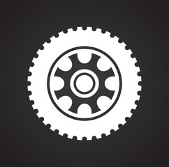 Poster - Wheel icon on black background for graphic and web design, Modern simple vector sign. Internet concept. Trendy symbol for website design web button or mobile app