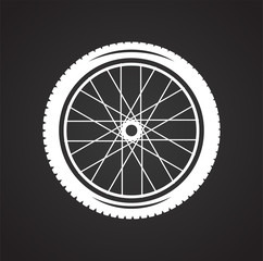 Poster - Wheel icon on black background for graphic and web design, Modern simple vector sign. Internet concept. Trendy symbol for website design web button or mobile app