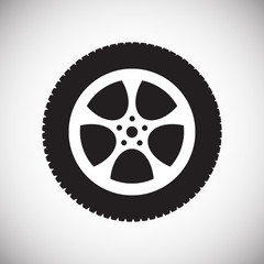 Poster - Wheel icon on white background for graphic and web design, Modern simple vector sign. Internet concept. Trendy symbol for website design web button or mobile app