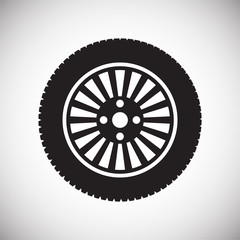 Poster - Wheel icon on white background for graphic and web design, Modern simple vector sign. Internet concept. Trendy symbol for website design web button or mobile app
