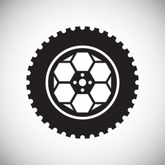 Poster - Wheel icon on white background for graphic and web design, Modern simple vector sign. Internet concept. Trendy symbol for website design web button or mobile app