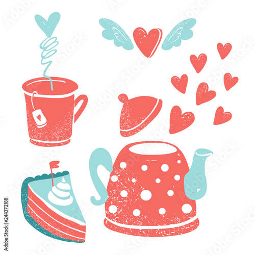 Clipart For Valentine S Day Go Wedding Ute Sweets And A Teapot