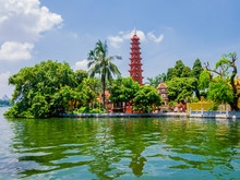 Stunning View Of Tran Quoc Pagoda, The Oldest Temple In Hanoi, Vietnam
