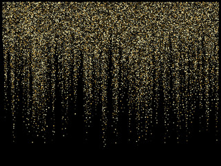 Wall Mural - garland lights gold glitter hanging vertical lines vector holiday background.