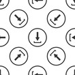 © mingirov - Download icon seamless pattern on white background. Upload button. Load symbol. Arrow point to down. Flat design. Vector Illustration