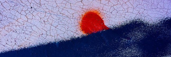 Wall Mural - surface of the cement plaster being destroyed with traces of paint.