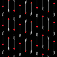 Wall Mural - Love arrows seamless pattern