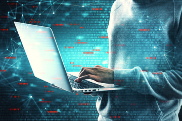 Leinwandbilder - Hacking and criminal concept
