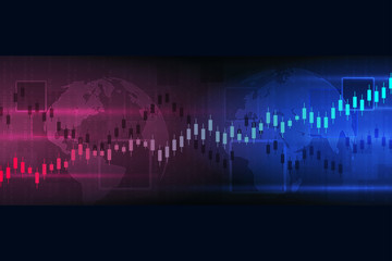 Poster - Stock market and exchange.Financial data chart. Chart analytics economic concept. Business concept reports and investment on dark background. Vector illustration.