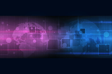 Poster - Abstract background technology .Big data visualization.Security cyber digital concept. Vector illustration