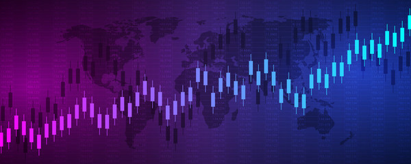 Stock market and exchange.Financial data chart. Chart analytics economic concept. Business concept reports and investment on dark background. Vector illustration.