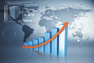 Poster - Global business, finance and hud concept