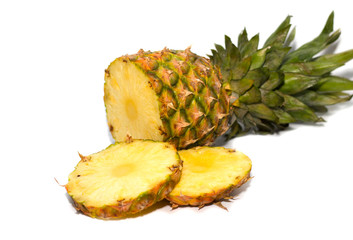 Pineapple isolated on white background. Pineapple collection.