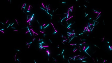 Poster - Neon Clusters.Dancing glowing background. Seamless loop.