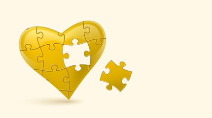 colorful vector puzzle heart