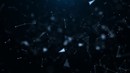 Poster - Big data visualization. Science background. Big data complex with compounds. Lines plexus