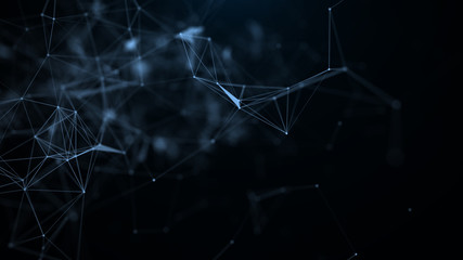 Poster - Big data visualization. Science background. Big data complex with compounds. Lines plexus