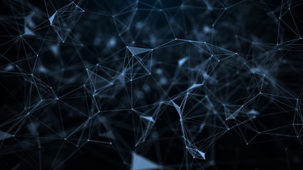 Poster - Big data visualization. Science background. Big data complex with compounds. Lines plexus