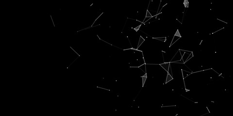 Poster - Plexus effect. White background.Connecting dots and lines.Abstract background polygonal