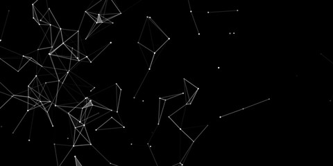 Poster - Plexus effect. White background.Connecting dots and lines.Abstract background polygonal