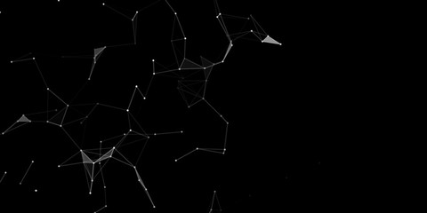 Poster - Plexus effect. White background.Connecting dots and lines.Abstract background polygonal