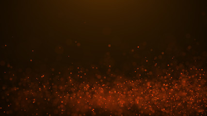 Poster - Dust particles. Abstract background of particles. 3d rendering. Dots background. Futuristic digital dots background