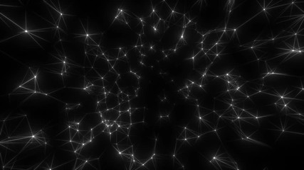 Poster - The relationship of stars.Abstract digital technology background made of particles.Seamless loop.