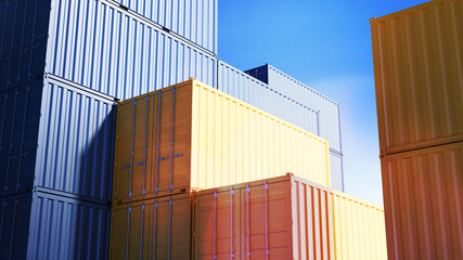 Containers in the port