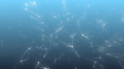 Poster - Ties on blue.Abstract digital technology background made of particles.Seamless loop.
