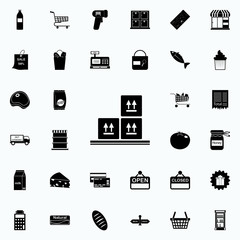 Sticker - warehouse boxes icon. market icons universal set for web and mobile