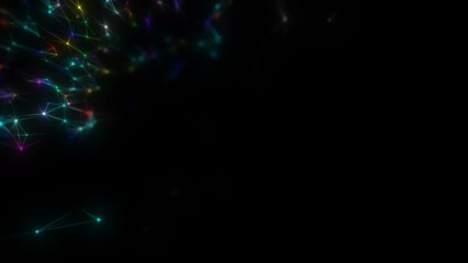 Poster - Cobweb in the corner.Elegant fantasy abstract technology, science and engineering motion background with plexus lines, polygons and light nodes in organic motion. Depth of field settings. 3d rendering