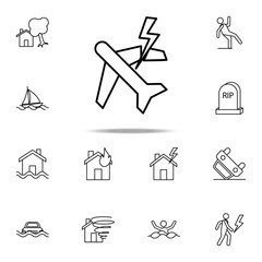 Aufkleber - air disaster line icon. Insurance icons universal set for web and mobile