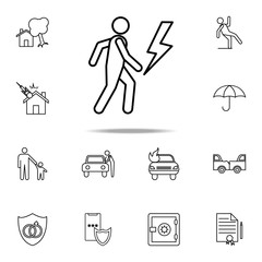 Aufkleber - lightning strike line icon. Insurance icons universal set for web and mobile